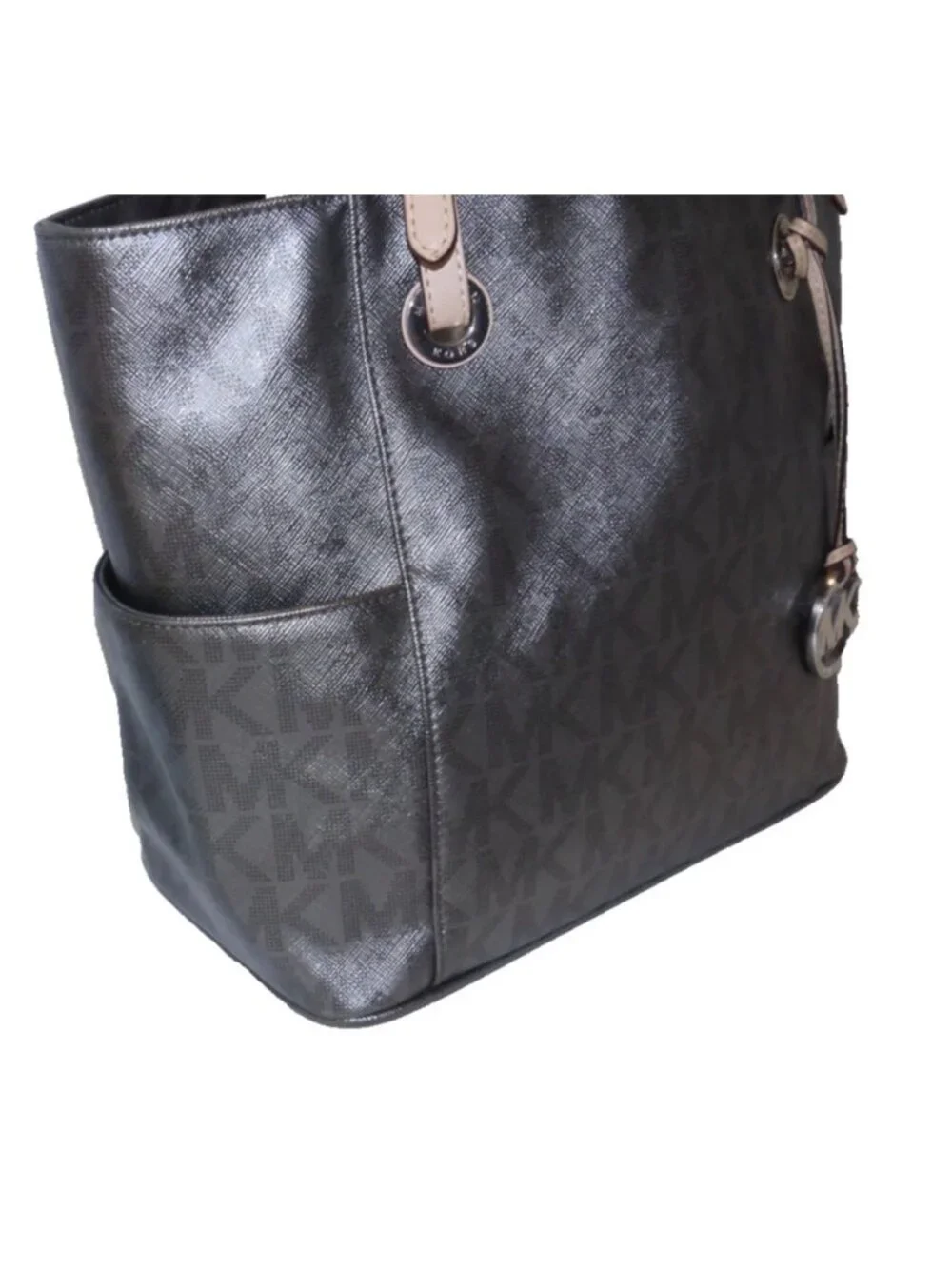 Michael Michael Kors brown-ish gray tote shoulder bag & matching wristlet wallet